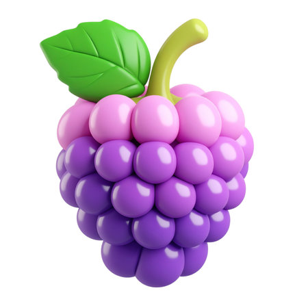 a close up of a bunch of grapes with a green leafの素材