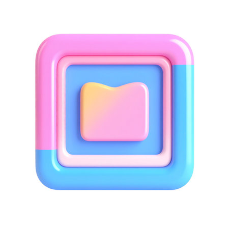 a close up of a square object with a pink and blue backgroundの素材