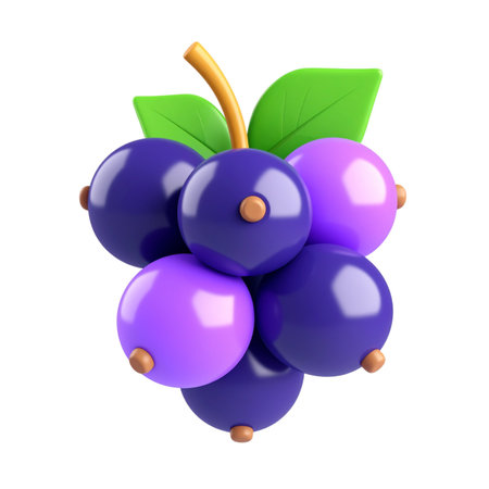 a close up of a bunch of grapes with leaves on topの素材