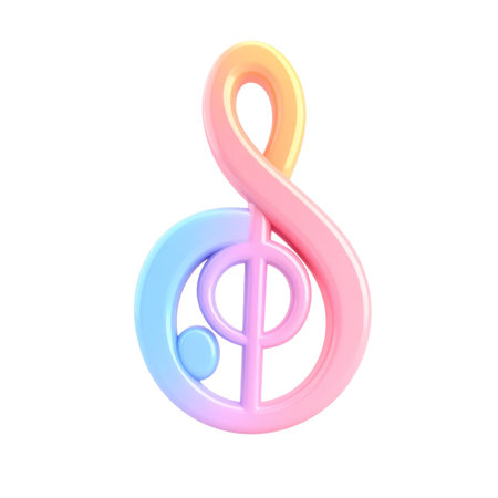 a close up of a musical note with a black backgroundの素材