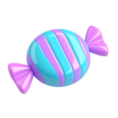 purple and blue candy with a bow on topの素材