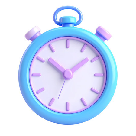 there is a blue and pink alarm clock on a black backgroundの素材