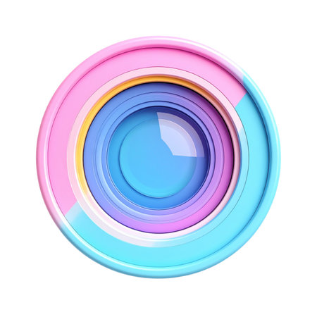 there is a colorful circular object with a black backgroundの素材