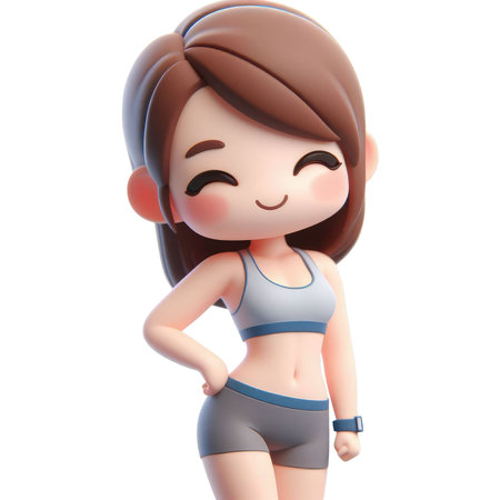 A Close Up Of A Cartoon Character Of A Woman In A Sports Outfitの素材