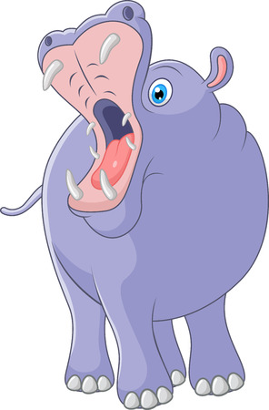Cute hippo cartoonのイラスト素材