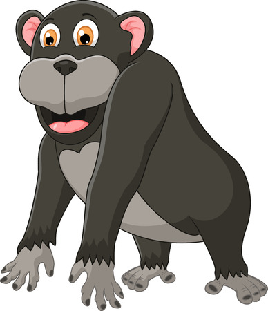 Cute chimpanzee cartoonのイラスト素材