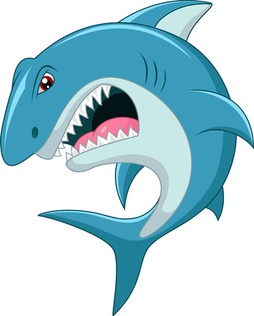 angry shark cartoonのイラスト素材