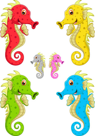 Sea horse cartoonのイラスト素材