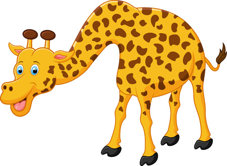 Cute giraffe cartoonのイラスト素材