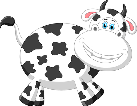 Cute cow cartoonのイラスト素材