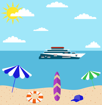 summer holiday on sea beachのイラスト素材