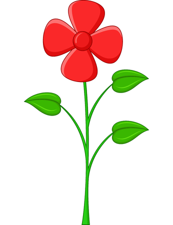 Flower cartoon on a white backgroundのイラスト素材