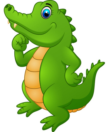 Cute cartoon crocodileのイラスト素材