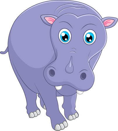 Cute hippo cartoonの写真素材