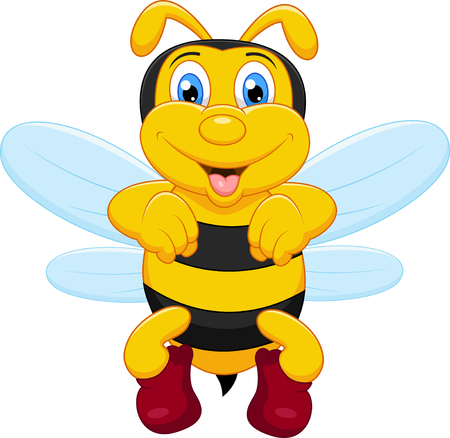 Funny bee cartoonの写真素材