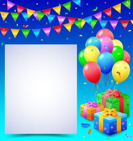 Birthday background with blank signの写真素材
