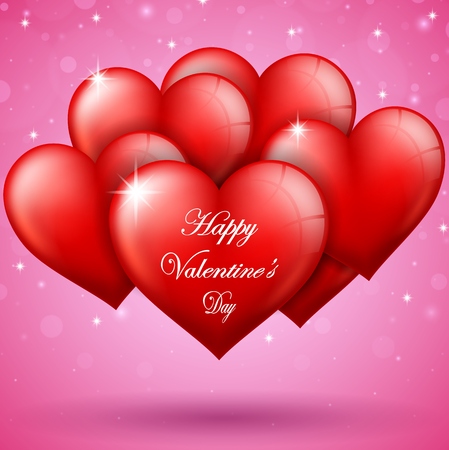 Happy Valentine's day red heartのイラスト素材