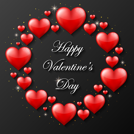 Happy Valentine's day red heartのイラスト素材