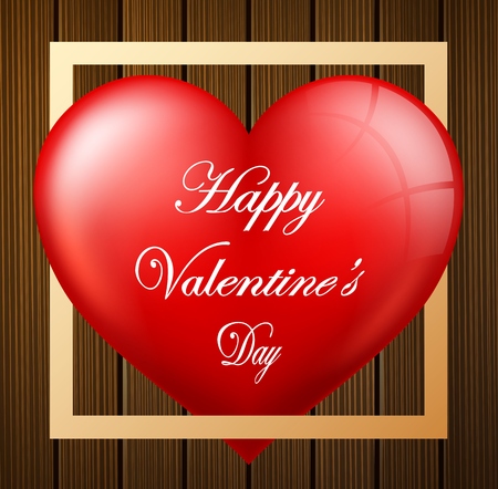 Valentines Day background on wooden textureのイラスト素材