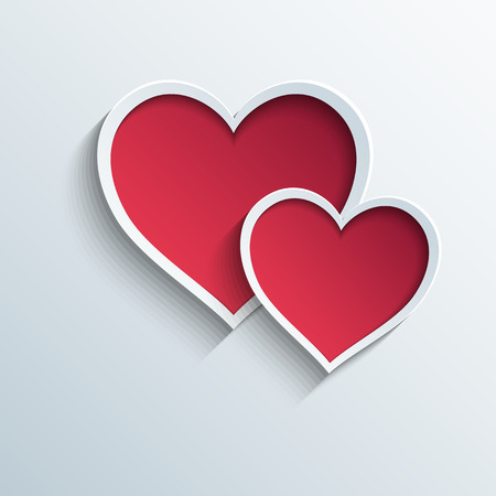 Valentine's Day abstract background with cut paper heartのイラスト素材