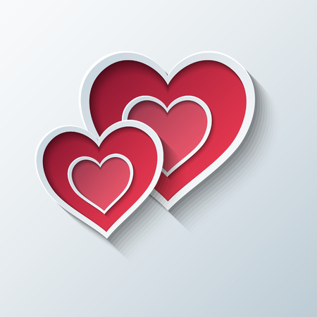 Valentine's Day abstract background with cut paper heartのイラスト素材