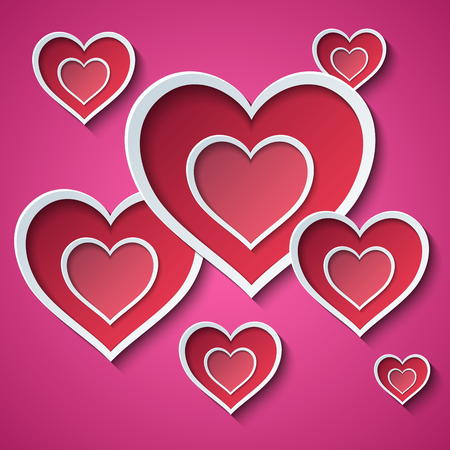 Valentine's Day background with paper heartのイラスト素材