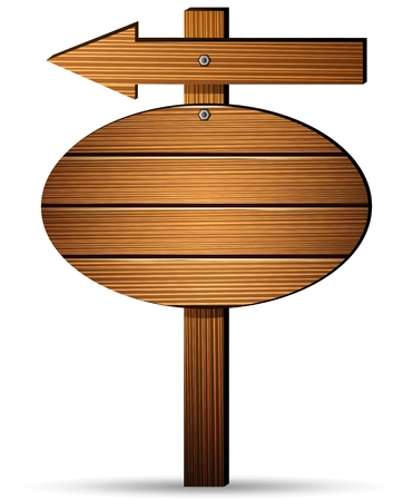 Wooden sign board on a white backgroundの写真素材