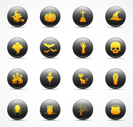 Halloween icons set collectionの写真素材