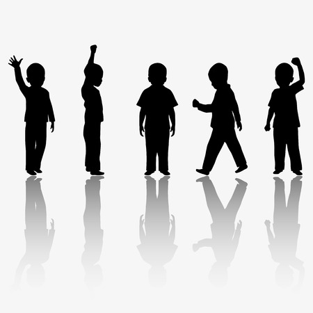 Children silhouettesの写真素材