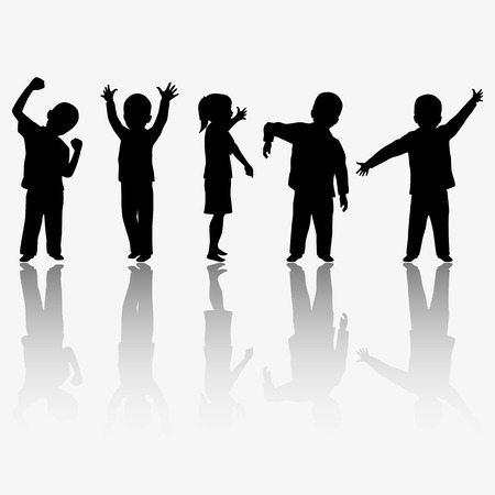 Children silhouettesの写真素材