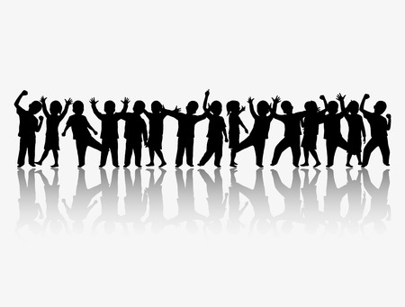 Children silhouettesの写真素材