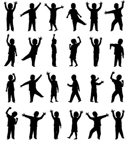 Children silhouettesの写真素材