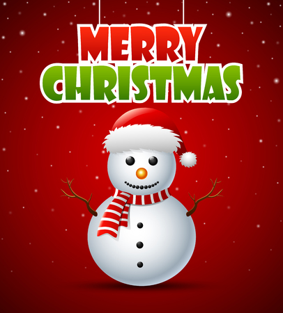 Merry christmas snowman greeting cardの写真素材