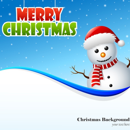 Christmas background with snowmanの写真素材