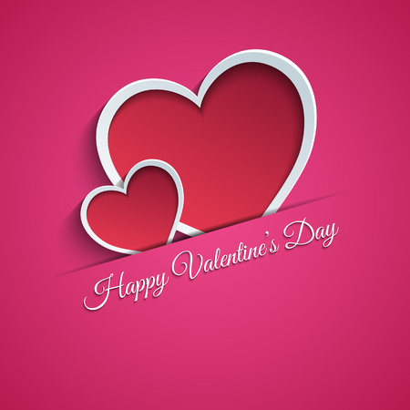 Happy Valentine's Day card with cut paper heartの写真素材