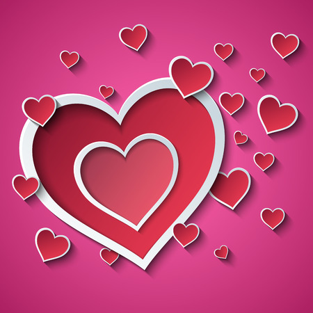 Valentine's Day background with paper heartの写真素材