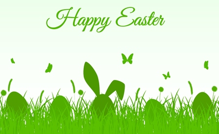 Happy easter silhouetteのイラスト素材
