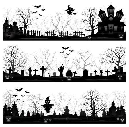 Three Halloween Bannersの写真素材