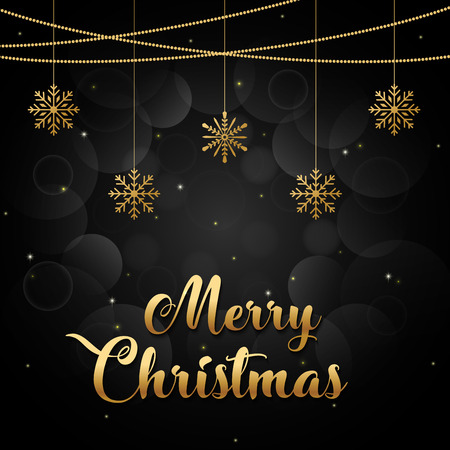 Merry Christmas background gold and black collorsの写真素材