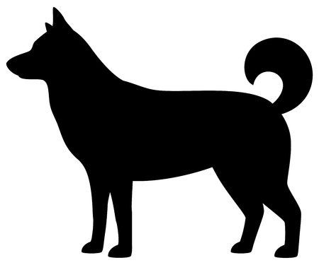 Silhouette of dog on white backgroundのイラスト素材