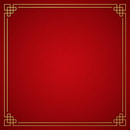 Chinese traditional background with golden frameのイラスト素材