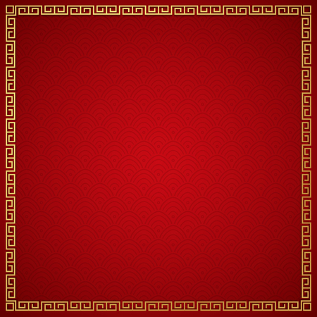 Chinese traditional background with golden frameのイラスト素材