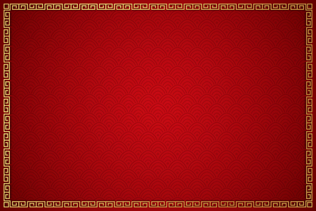 Chinese traditional background with golden frameのイラスト素材