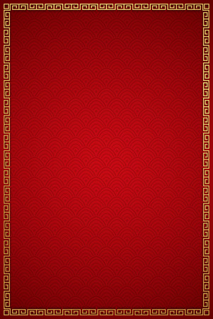Chinese traditional background with golden frameのイラスト素材