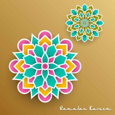 Ramadan Kareem with paper graphic of islamicのイラスト素材