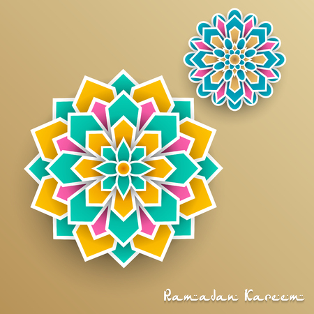 Ramadan Kareem with paper graphic of islamicのイラスト素材