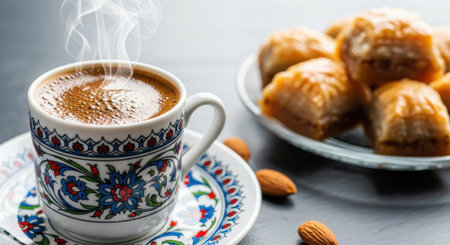 Traditional turkish dessert baklava with cashew, walnuts.の素材