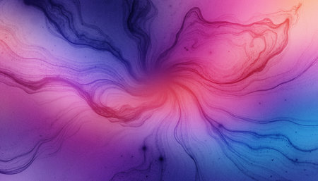 Abstract swirling colorful liquid paint resembling a nebula in spaceの写真素材