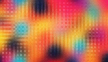 Colorful pixel glitch grid abstract art, vibrant vaporwave digital mosaic pattern, modern techno retro backgroundの写真素材