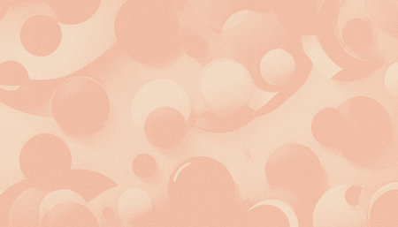 Minimal pastel orange bubble seamless pattern, soft abstract peach circles texture for modern warm designsの写真素材